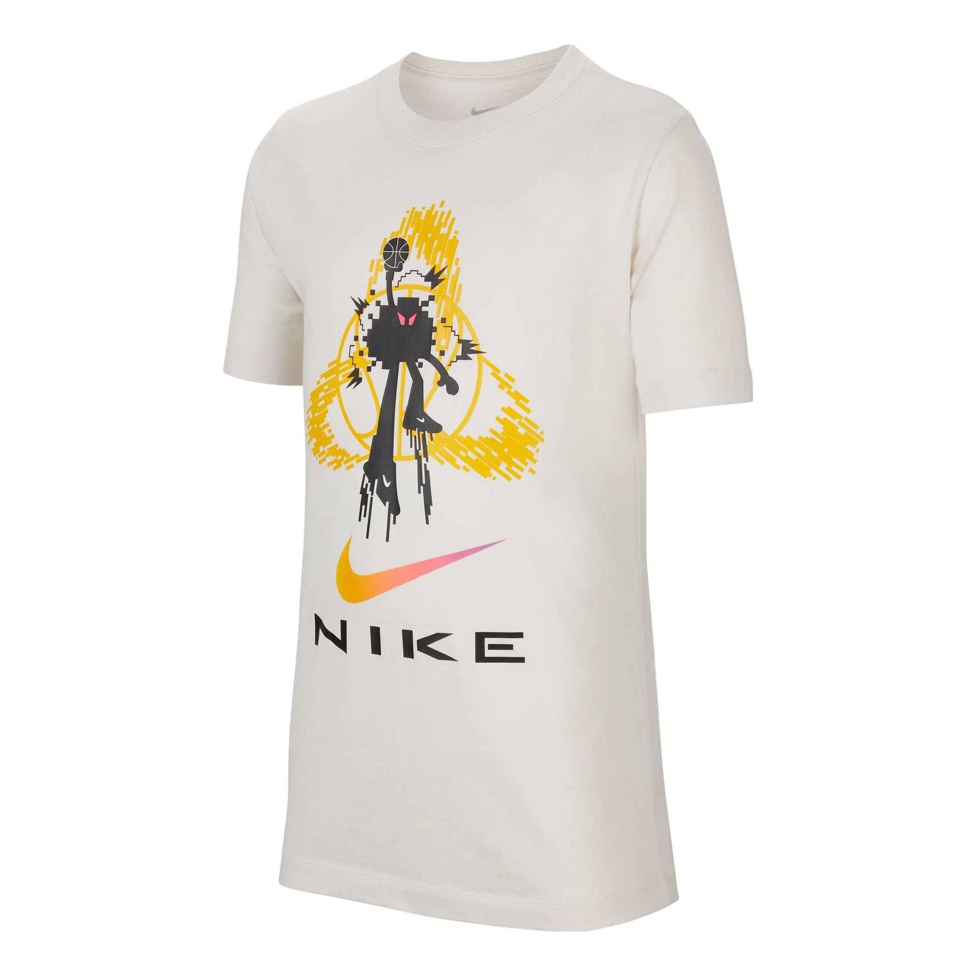 (GS) Nike Dri-Fit Graphic T-Shirt 'White Yellow' FJ7232-030