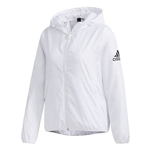 (WMNS) adidas Alphabet Logo Flower Sports Hooded Jacket White FM9304