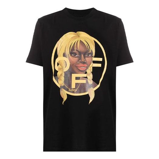 Off-White x Theophilus London Crossover Printing Casual Round Neck Short Sleeve Black OMAA027G20JER0161018