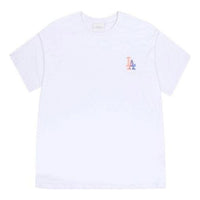 MLB LA Los Angeles Dodgers Loose Small Label Embroidered Round Neck Short Sleeve Unisex White 31TSLD931-07W