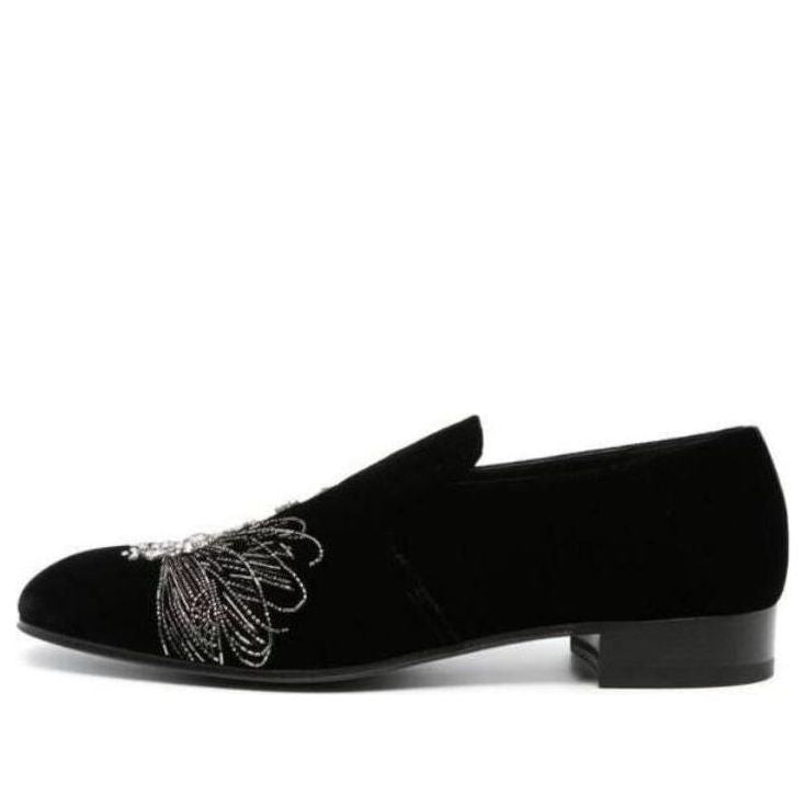 Alexander McQueen Dragonfly Embellished Slip-on Loafers 'Black' 777799W4AMP1064