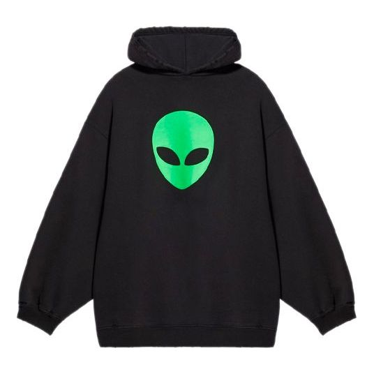 (WMNS) Balenciaga SS21 Classic Alien Hoodie Black 641529TJV959113