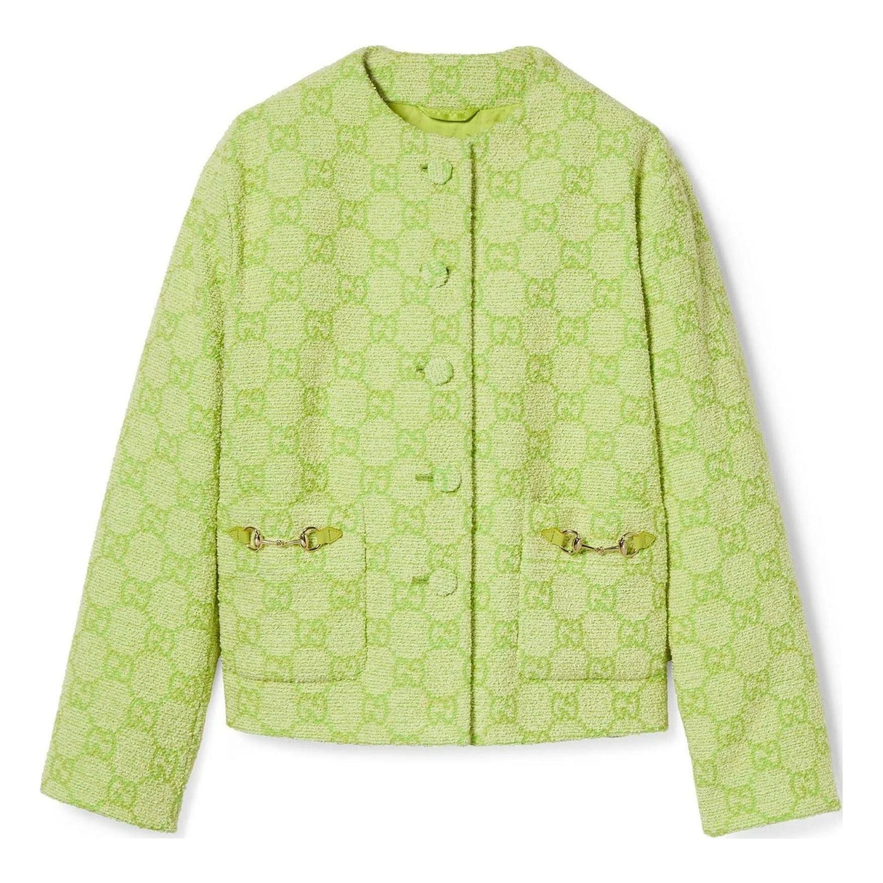 (WMNS) Gucci GG Boucle Cotton Jacket With Horsebit 'Lime green' 784817-Z8BSQ-3439