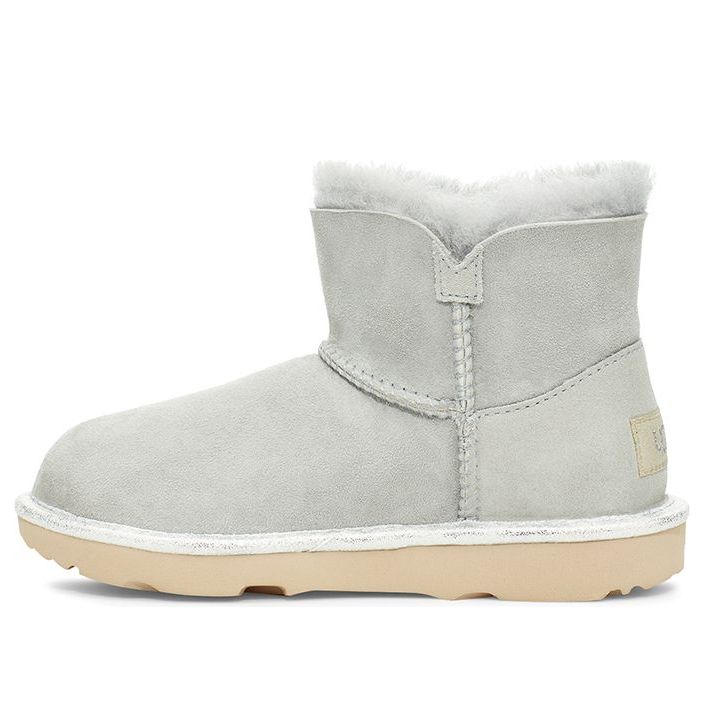 UGG Mini Bailey Button II Star (Big Kids) Grey/Purple 1107969K-GVT