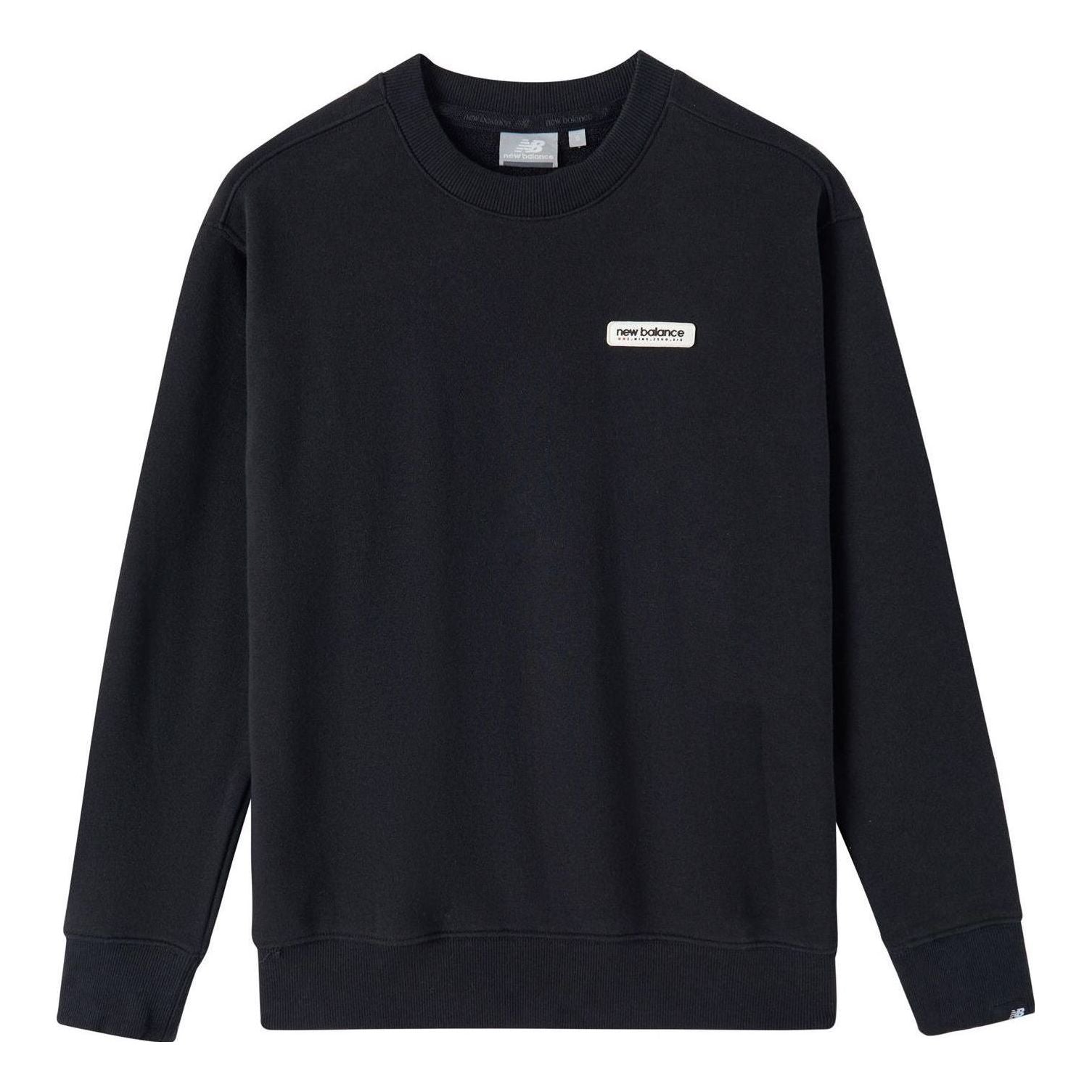(WMNS) New Balance Logo Sweatshirts Asia Sizing 'Black White' NC734062-BK