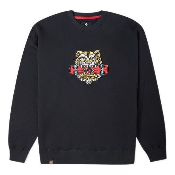 Converse New Year Series Tiger Pattern Round Neck Sweatshirt Asia Sizing 'Black' 10024319-A02