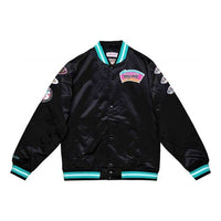 Mitchell & Ness x NBA San Antonio Spurs Champ City Satin Jacket 'Black' OJBF3232-SASYYPPPBLCK