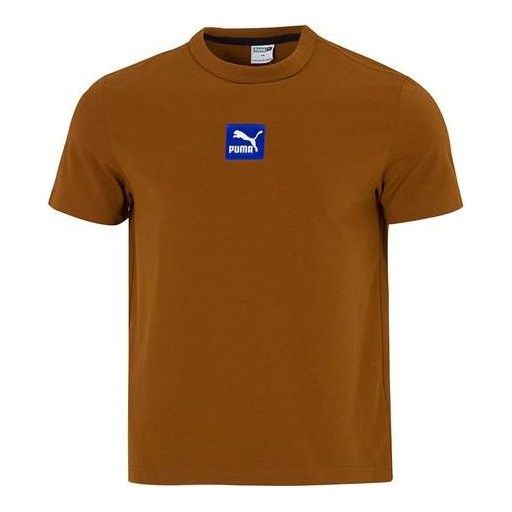 PUMA Emb Short Sleeve T-Shirt 'Brown' 536781-97