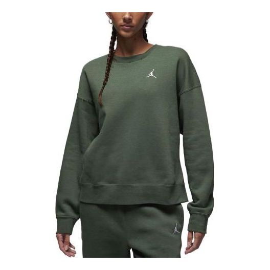 (WMNS) Air Jordan Brooklyn Fleece Crewneck Sweatshirt 'Green' FN4491-337