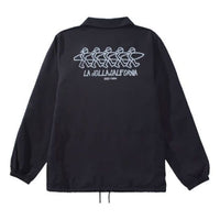 PJs Vigor Surf Small Printing Series Loose Casual Alphabet lapel Jacket Unisex Black 20SSJK1004-P