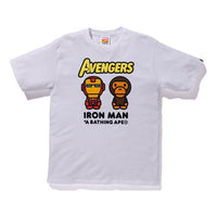 BAPE X Marvel Milo Iron Man Tee Crossover Printing Short Sleeve Unisex White 2F23-110-904