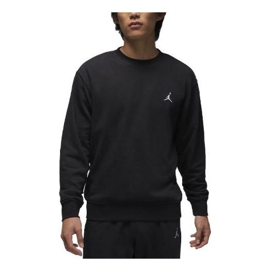 Air Jordan Essentials Loopback Fleece Crew-Neck Sweatshirt 'Black' FQ1864-010