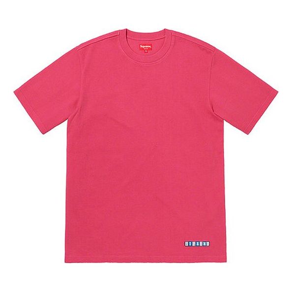 Supreme SS19 Waffle S/S Top Solid Color Short Sleeve Unisex Rose Red SUP-SS19-10463