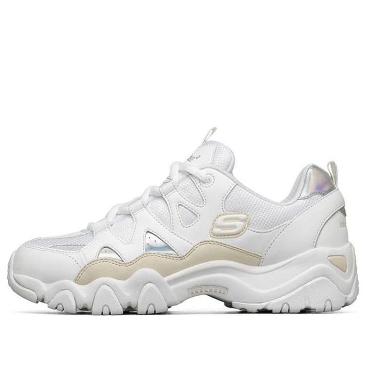 (WMNS) Skechers D lites 2.0 White/Brown/Silver 66666312-WNT