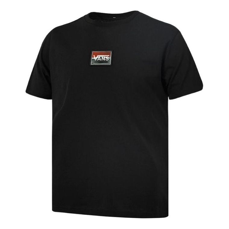 Vans Small Label Round Neck Short Sleeve Couple Style Black VN0A5F2WBLK