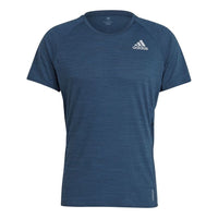 adidas Runner Tee Reflective Logo Running Sports Short Sleeve Navy Blue GJ9887