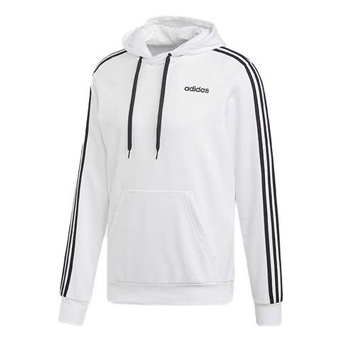 adidas 3-stripes Alphabet Printing Sports Loose Hoodie 'White Black' ED6067