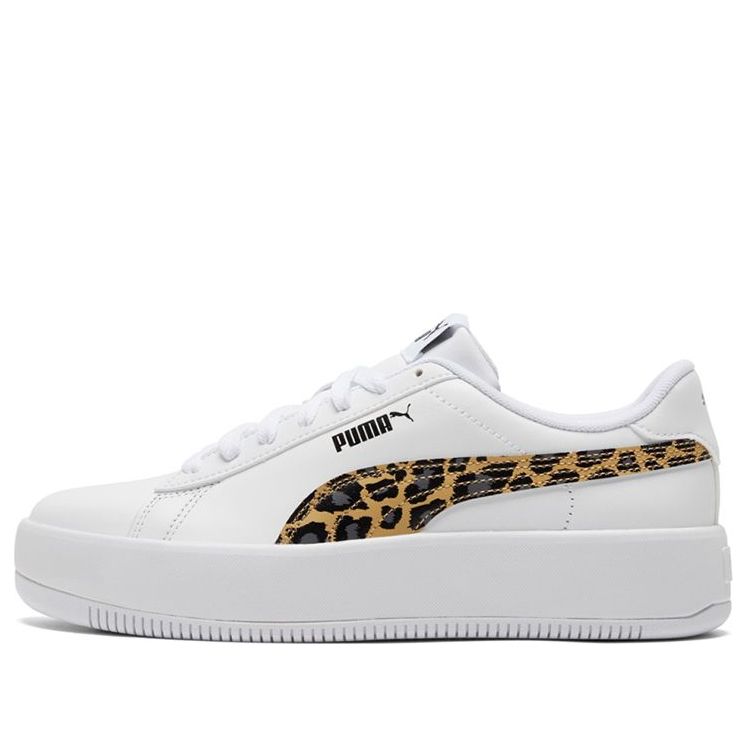 (WMNS) PUMA Lily Platform Sneakers White/Black 384894-02