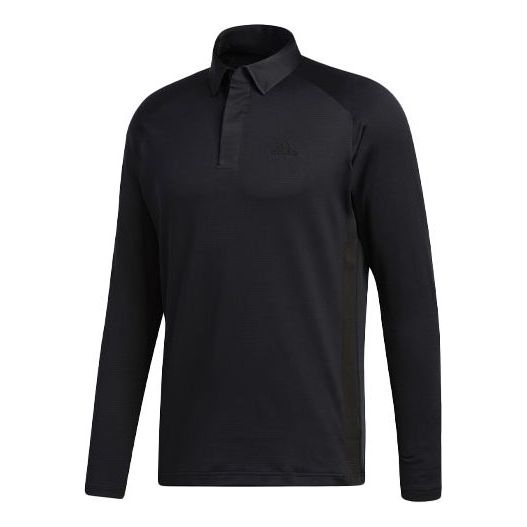 adidas Brushed Brushed Ls Pl Golf Sports Training Casual Long Sleeves polo Black FS6844