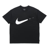 Nike Sportswear Swoosh Casual Sports Round Neck Logo Pocket Short Sleeve Black DJ4134-010