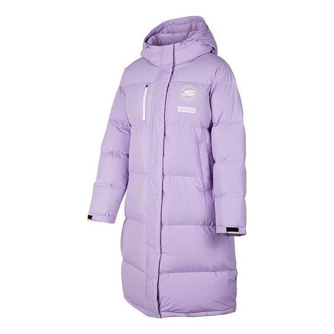 (WMNS) Skechers Letter Printed Long Down Jacket 'Purple' P423W124-010Y