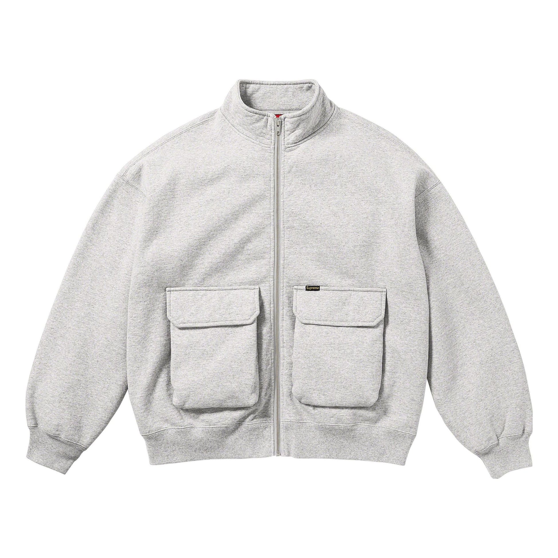 Supreme FW23 Week1 Cargo Pocket Zip Up Sweatshirt Jacket 'White' SUP-FW23-043