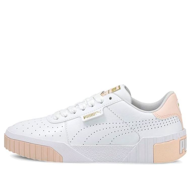 (WMNS) PUMA Cali Perforated Casual Board Shoes White/Pink 375047-02