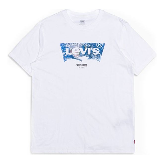 Men's Levis SS20 Pure Cotton LOGO Printing Short Sleeve White 22489-0266