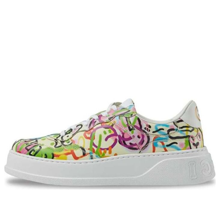 (WMNS) Gucci Graffiti Print Platform Sneaker 'Ivory Multi Color' 727847-AABKS-9250
