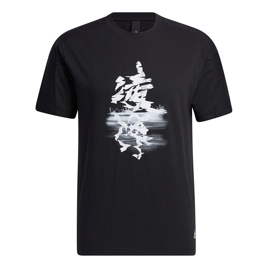 adidas Wj T Gfx Story Casual Sports Round Neck Short Sleeve Black GP0862