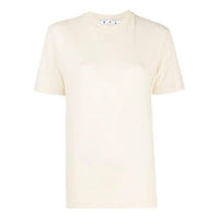 (WMNS) Off-White SS21 Loose Round Neck Short Sleeve Slim Fit White T-Shirt OWAA049R21JER0106161