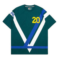 FILA FUSION Loose Dropped Shoulder Sleeves Contrasting Colors Short Sleeve Green T11M032101F-DG