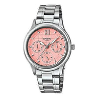 CASIO Waterproof Quartz Three Eyes Pink Dial 38mm Stainless Steel Strap Watch Analog LTP-E306D-4AVDF