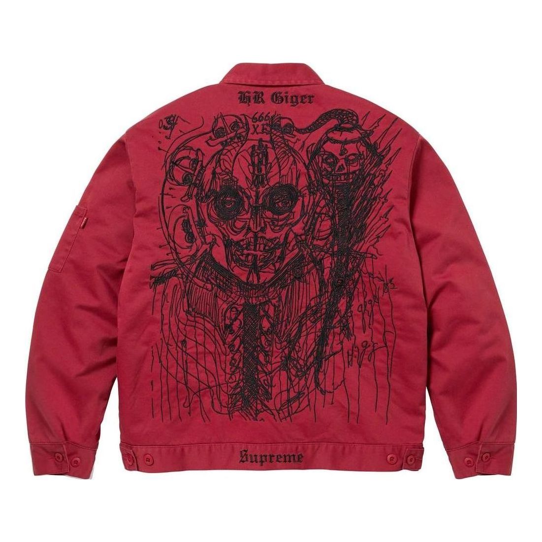 Supreme x H.R. Giger Embroidered Work Jacket 'Red Black' SUP-FW23-140