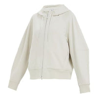 (WMNS) Y-3 Logo Pattern Casual Hooded Zipper White Hoodie GK4417