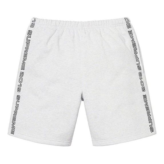 Supreme SS19 Topline Sweatshort Side Embroidered Logo Shorts Unisex Gray SUP-SS19-10332