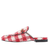 (WMNS) Gucci Princetown Tweed Check 'Red' 475094-G1220-9141