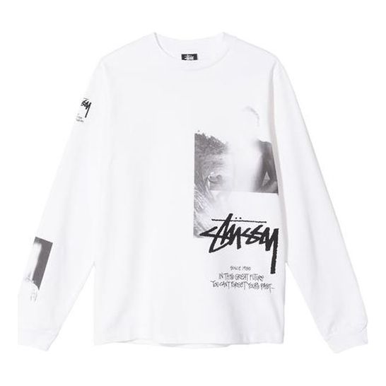 Stussy Large Printing Long Sleeves Unisex White 314064