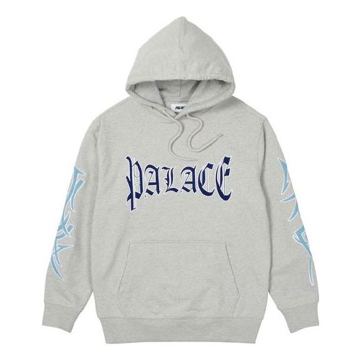 PALACE Labyrinth Hood Grey Marl Large Logo Pocket Unisex Gray P20CS170