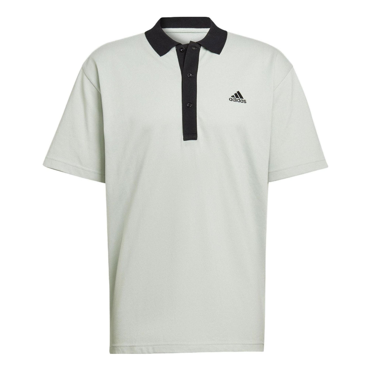 Men's adidas Solid Color Logo Printing Short Sleeve Green Polo Shirt HZ4173