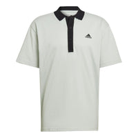 Men's adidas Solid Color Logo Printing Short Sleeve Green Polo Shirt HZ4173