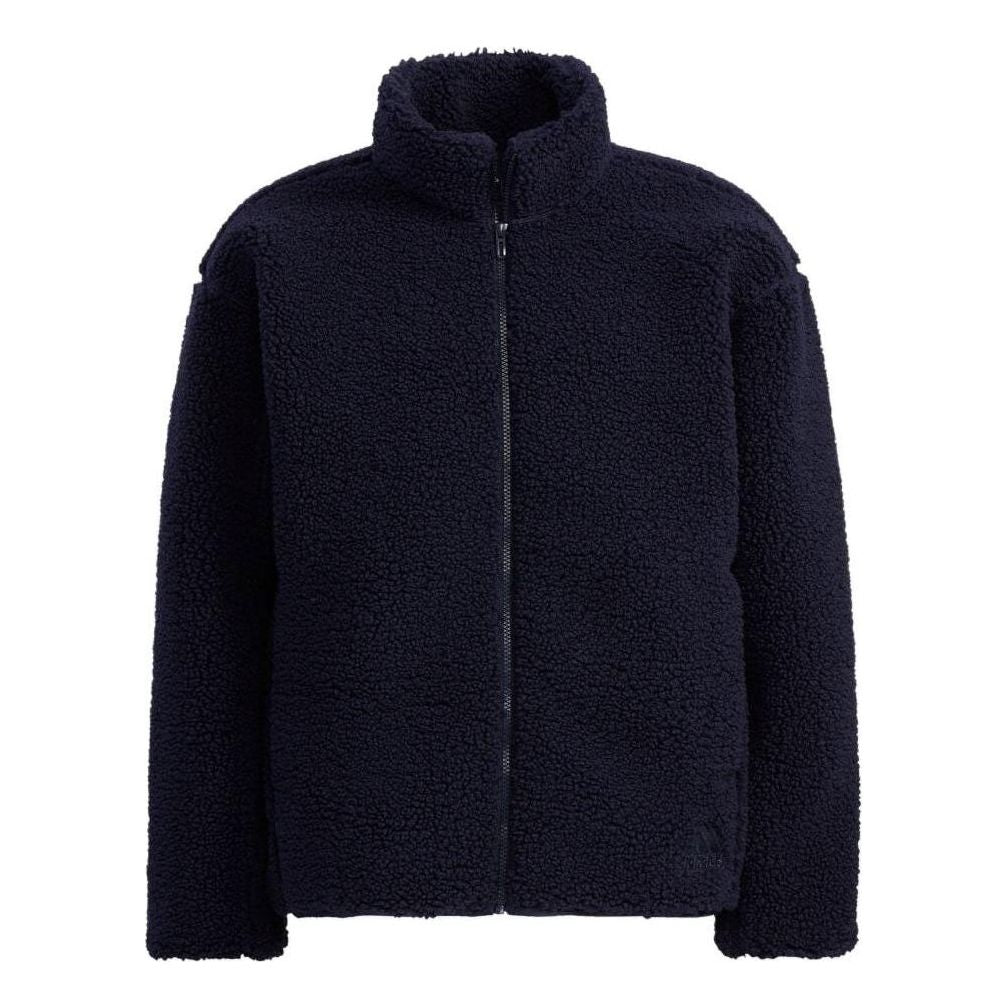 Men's adidas Casual Sports Zipper Solid Color Jacket Japanese Version Navy Blue H40889