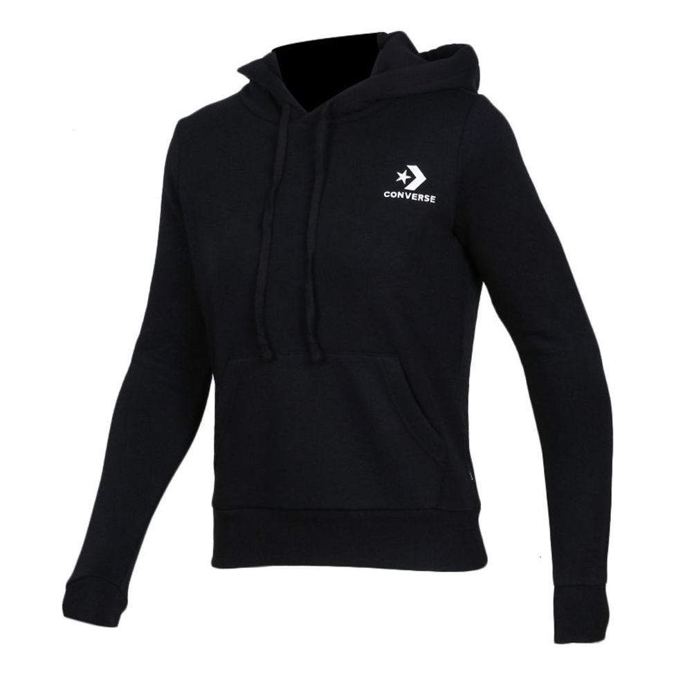 (WMNS) Converse Star Chevron Embroidered Pullover Hoodie Asia Sizing 'Black' 10008923-A01