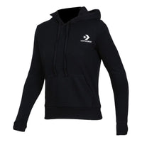 (WMNS) Converse Star Chevron Embroidered Pullover Hoodie Asia Sizing 'Black' 10008923-A01