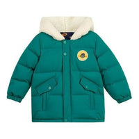 (GS) Skechers Graphic Hooded Zip-up Down Jacket 'Green White Navy' L422B015