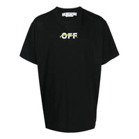 Men's Off-White FW22 Alphabet Logo Pattern Printing Round Neck Short Sleeve Loose Fit Black T-Shirt OMAA038F22JER0071001