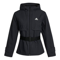 (WMNS) adidas Tech Jkt Band Wide Sports Hooded Jacket Black GP0640