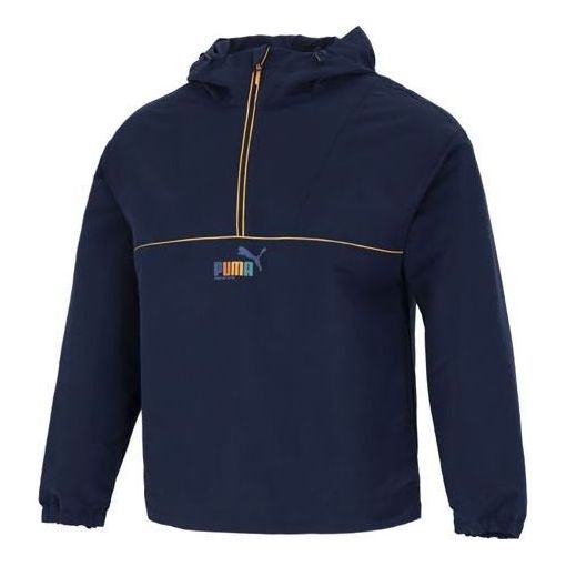 PUMA Logo Half Zip Jacket 'Navy' 673600-84
