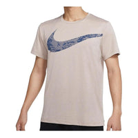 Men's Nike Casual Sports Large Logo Round Neck Training Short Sleeve Gray T-Shirt CZ1355-283