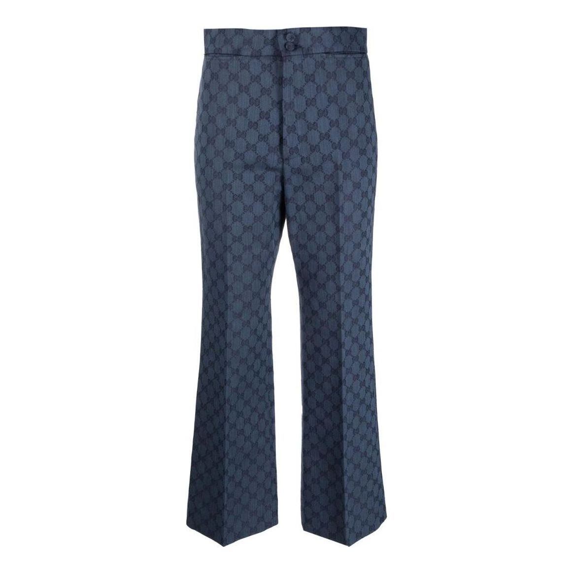 (WMNS) Gucci GG Linen Cotton Jacquard Pant 'Light Blue' 756517-ZAMC5-4258